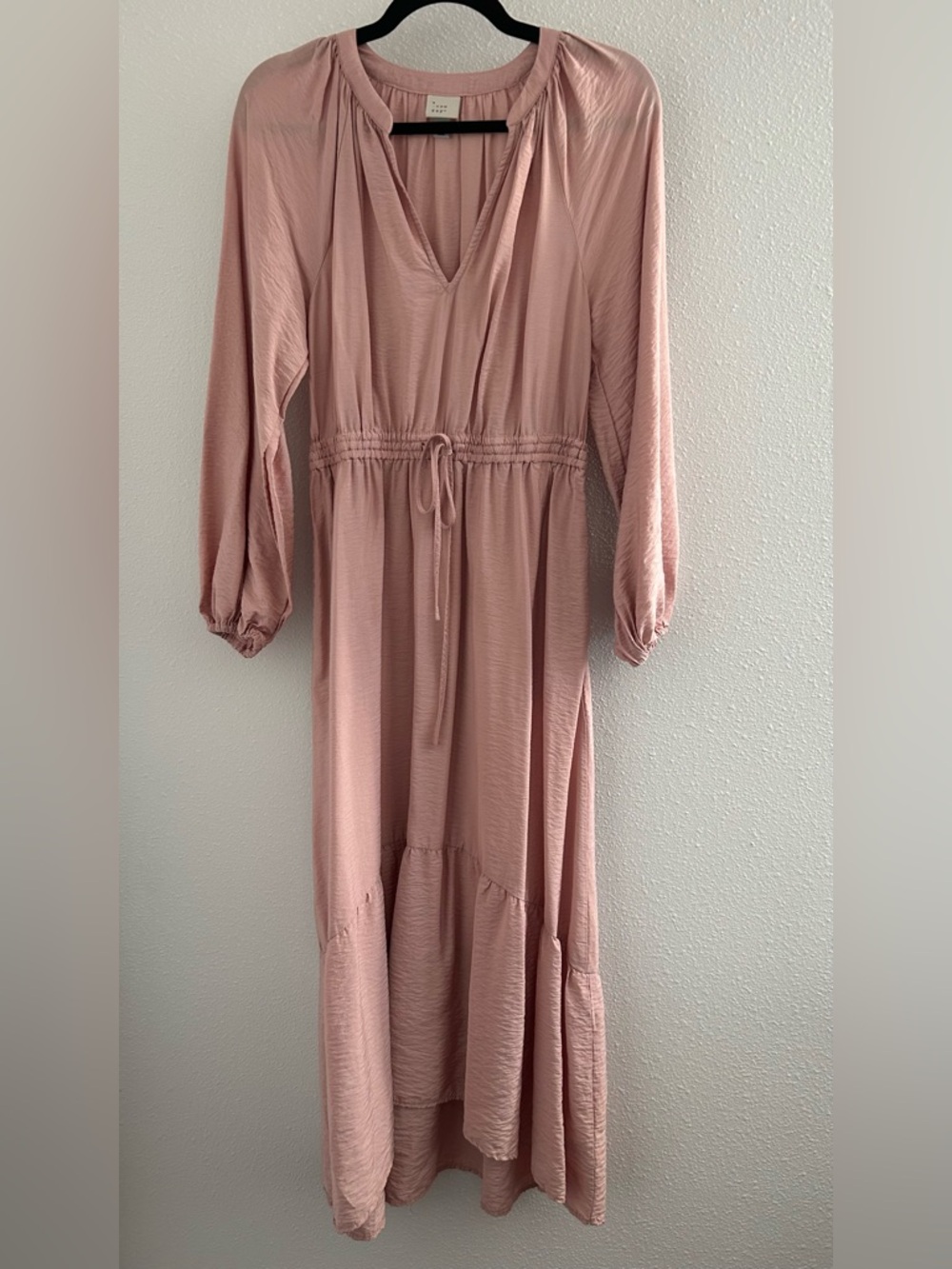 a new day Dusty Blush Long Sleeve Maxi Dress